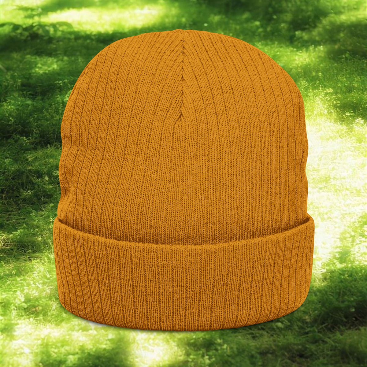 Touch Grass Floral Patch beanie | Ribbed Knit Embroidered Beanie