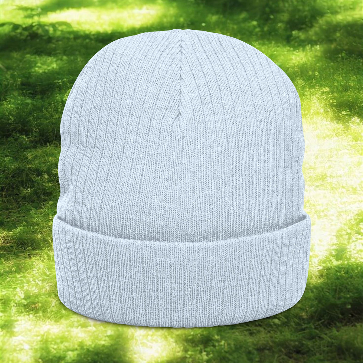 Touch Grass Floral Patch beanie | Ribbed Knit Embroidered Beanie