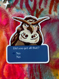 Did You Get All That? Ocarina Of Tlme Owl Video Game Sticker